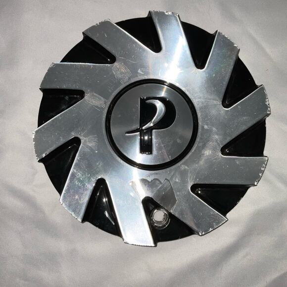 Phino Wheels Silver / Gloss Black Custom Wheel Center Cap # CSPW138-1A (1) - Picture 1 of 5